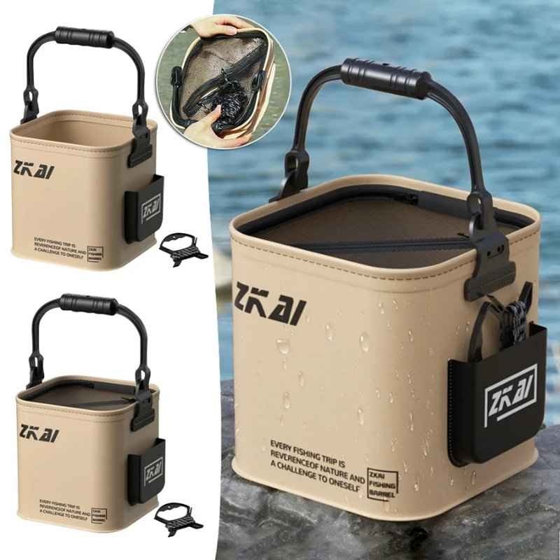 Balde de Pesca Dobrável com Alça Ergonômica Molinete Master