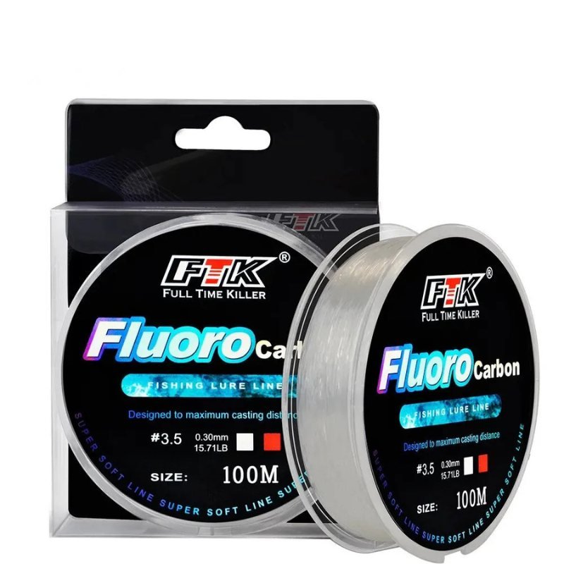 Linha de Pesca Fluorcarbono FTK 100m Alta Resistência