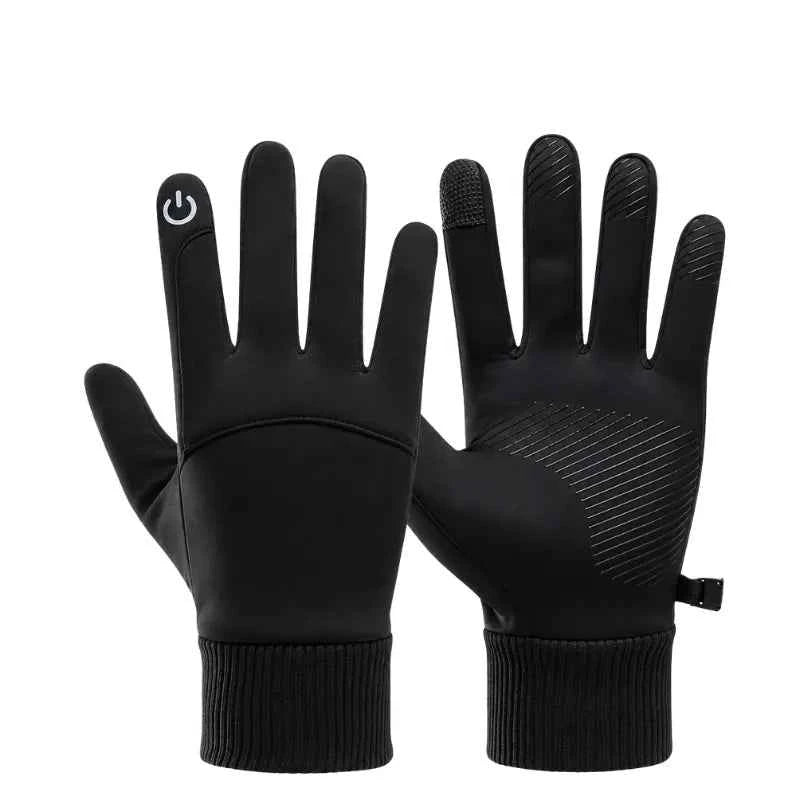 Luva de Pesca de Inverno Corta-Vento e Resistente à Água com Forro Coral Fleece e Touchscreen
