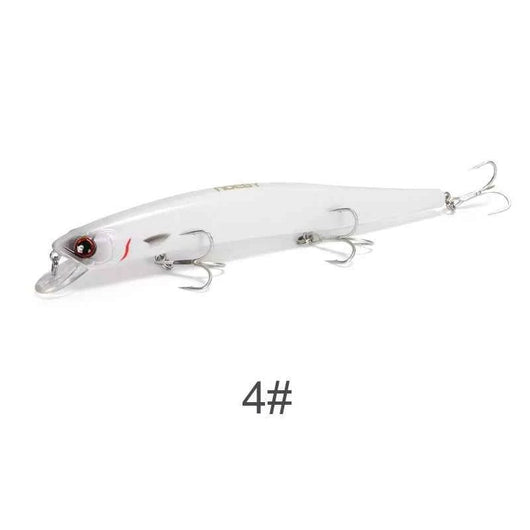 isca-artificial-noeby-slim-lance-minnow-150mm-cor-4-branca-solida-foto-lateral-fundo-branco