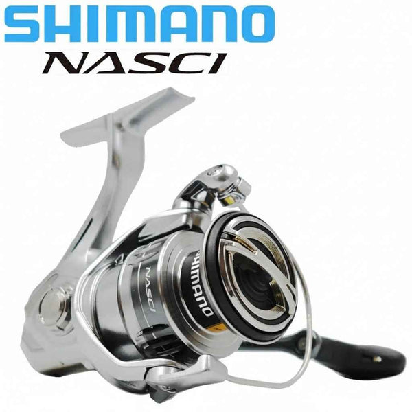 molinete-shimano-nasci-original-prata-com-detalhes-dourados-exibido-sobre-fundo-branco-e-logo-shimano-nasci