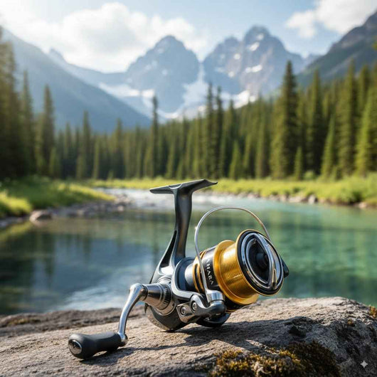 molinete-shimano-sahara-fj-2022-original-preto-dourado-foto-ambientada-pesca-natural