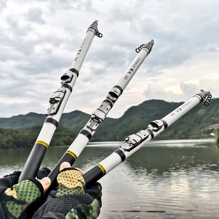 Vara de Pesca JOSBY Telescópica YinWan FRP - Carbon Original - Molinete Master