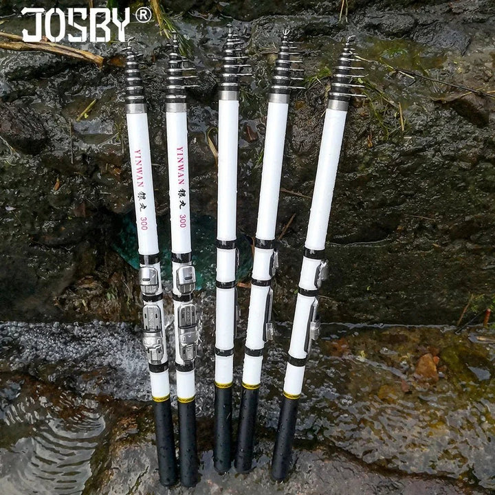 Vara de Pesca JOSBY Telescópica YinWan FRP - Carbon Original - Molinete Master