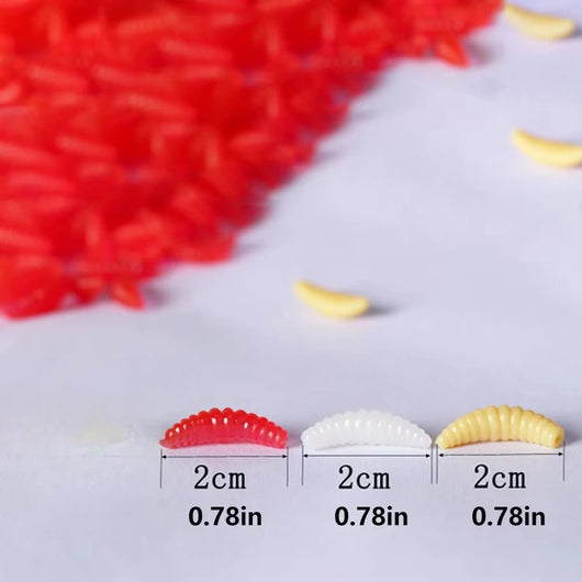 Isca Artificial Minhocas Grubs Kit 50 Peças - Molinete Master