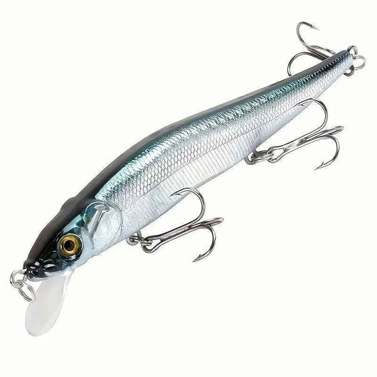 isca-artificial-minnow-sinking-deep-diving-crankbait-115mm-cor-2-prata-azulada-fundo-branco
