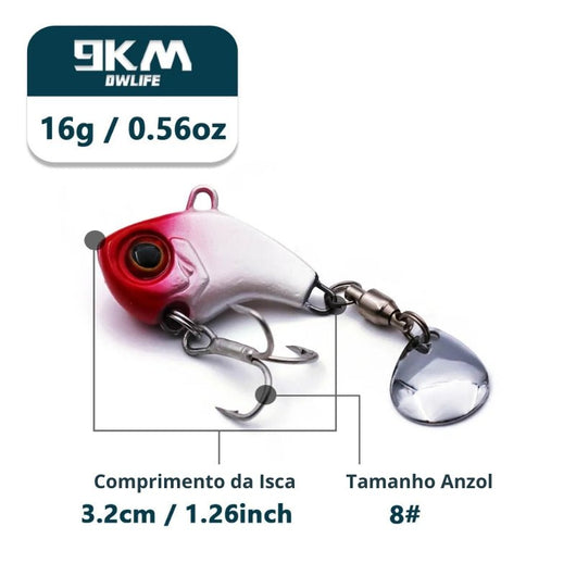 isca-artificial-vib-spoon-16g-3-2cm-cor-vermelha-branca-com-colher-prateada-anzol-8