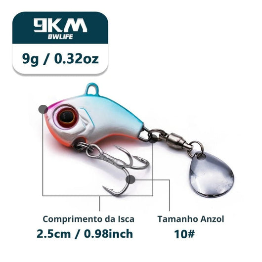 
isca-artificial-vib-spoon-9g-2-5cm-cor-azul-rosa-com-colher-prateada-anzol-10