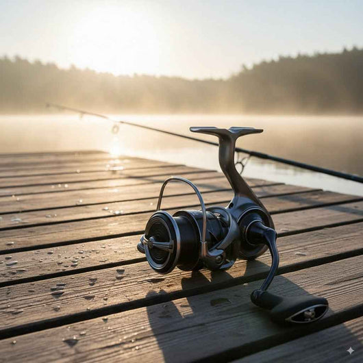 molinete-daiwa-caldia-cinza-foto-uso-ambiente-pier-amanhecer