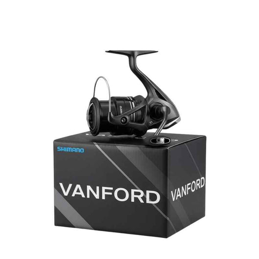 molinete-shimano-vanford-2024-preto-foto-frontal-lateral-sobre-caixa-preta
