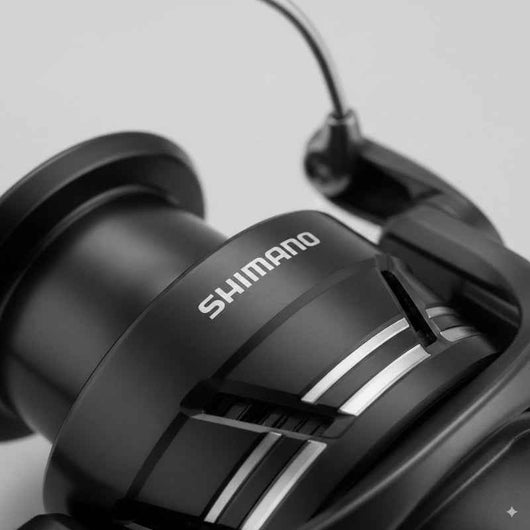molinete-shimano-vanford-2024-preto-foto-close-carretel-metalico-com-logo-shimano