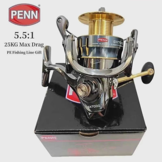 video-molinete-penn.-gx-series-original-em-cima-da-caixa-mostrando-varios-angulos