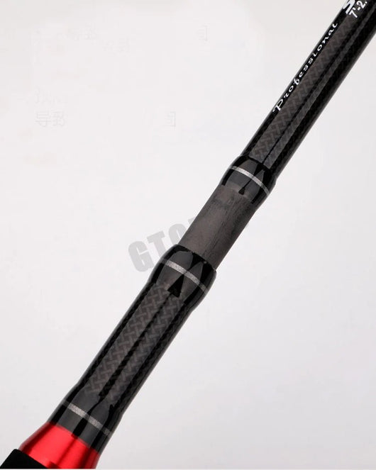 vara-de-pesca-3-secoes-fuji-carbono-36t-detalhe-blank-inscricao-professional-acabamento-preto