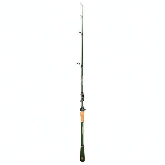 vara-de-pesca-cemreo-macars-cross-reverse-wire-carbon-verde-completa-em-pe-sobre-fundo-branco