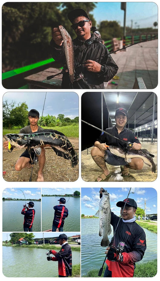 vara-sharpen-purelure-em-diversas-situacoes-de-pesca-com-pescadores-e-capturas