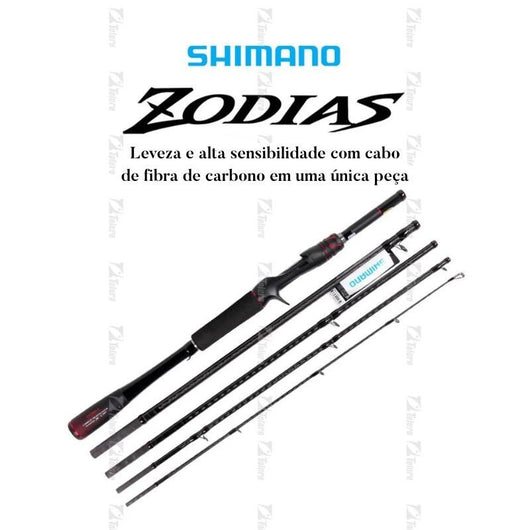 vara-shimano-zodias-travel-exibindo-corpo-em-fibra-de-carbono-e-pontas-das-secoes-sobre-fundo-branco